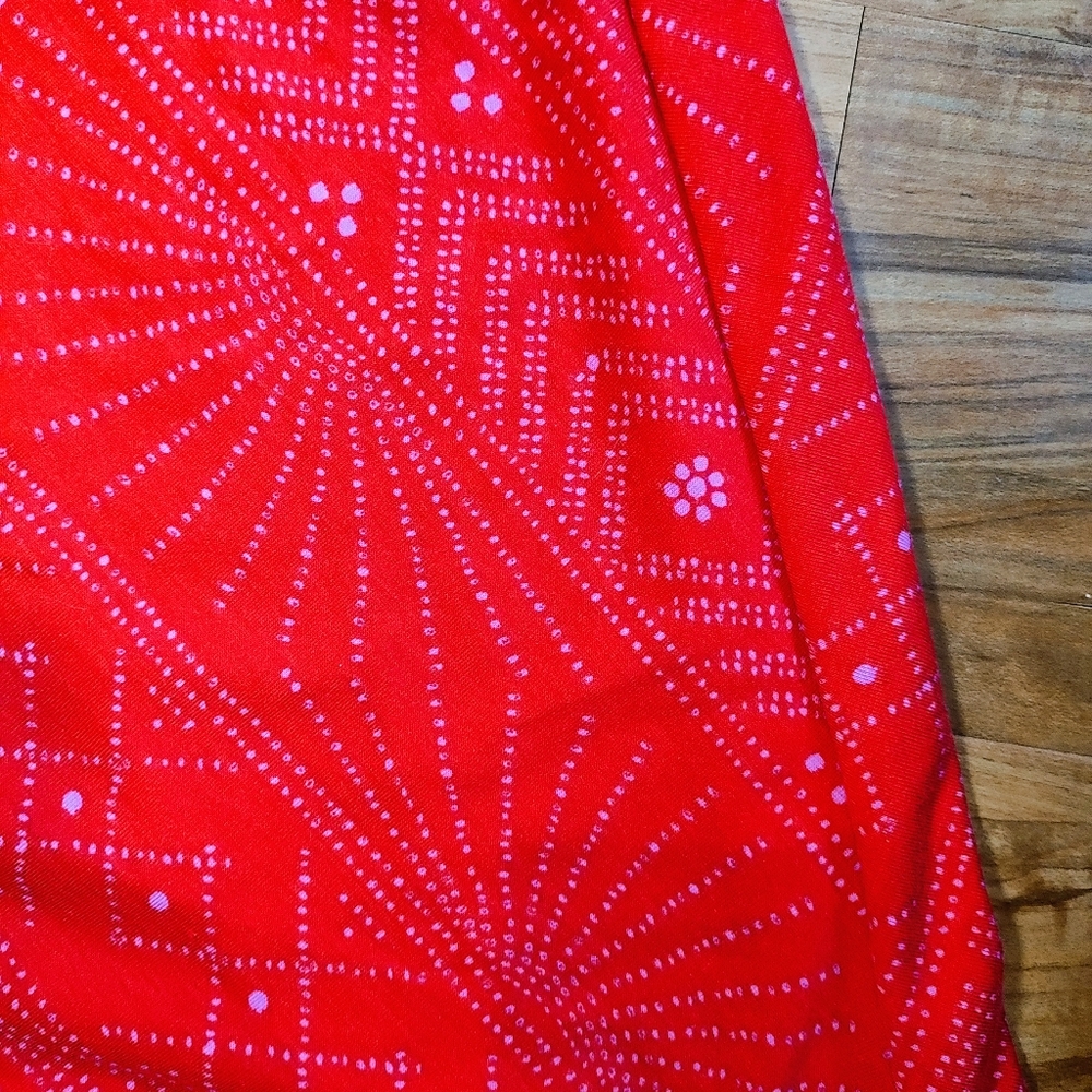 LuLaRoe L Nicole Red Midi Dress - Picture 2 of 5